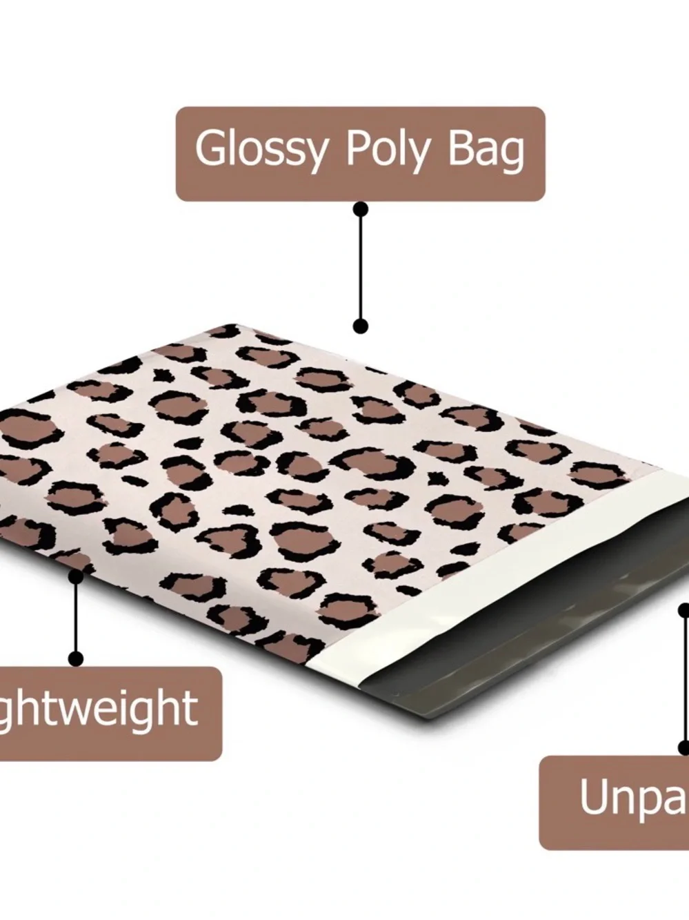 Leopard Print Mailer Bag Self Sealing 10X13 Polymailer 25ct